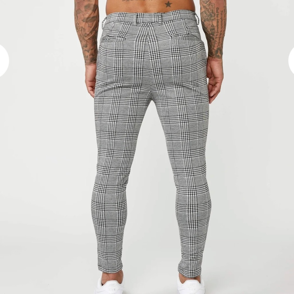 LEGEND LONDON Men’s Grey Smart Stretch Check Trouser With Fly Front Size 34 NEW - Picture 13 of 13
